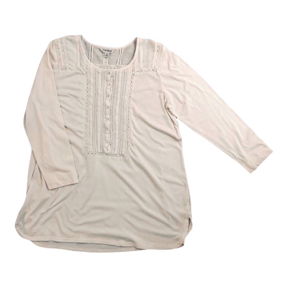 Lucky Brand Cream Peasant Long Hem Shirt